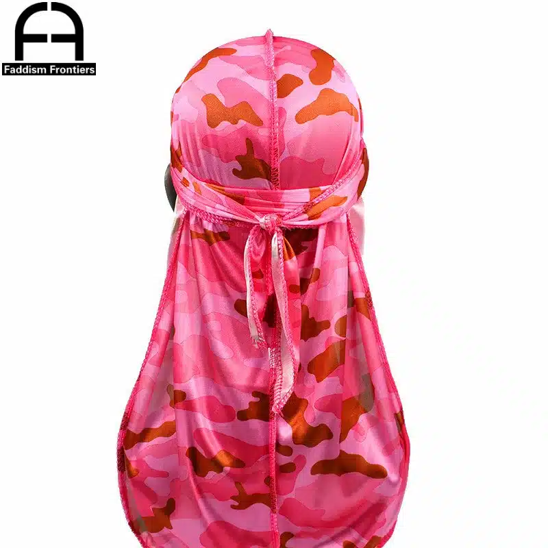 Fashion Camo Men's Silky Durags Turban Print Men Silk Durag Headwear Bandans Headband Hair Accessories Pirate Hat Waves Rags 25