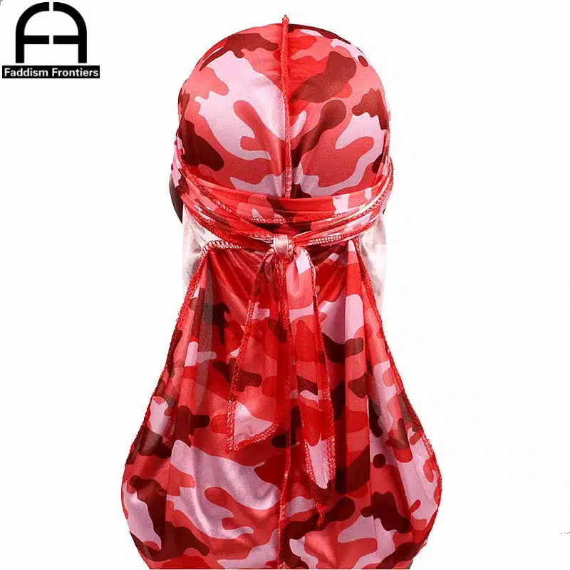 Fashion Camo Men's Silky Durags Turban Print Men Silk Durag Headwear Bandans Headband Hair Accessories Pirate Hat Waves Rags 26