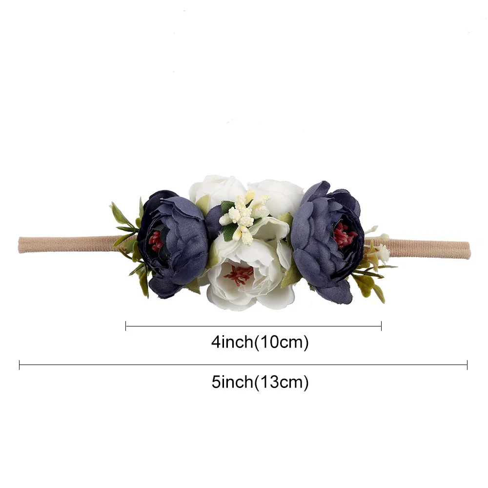 Artificia Flowers Nylon Headbands For Girls Summer Beach Wreath Elastic Bands Floral Hairband Kids Hair Accessories 8