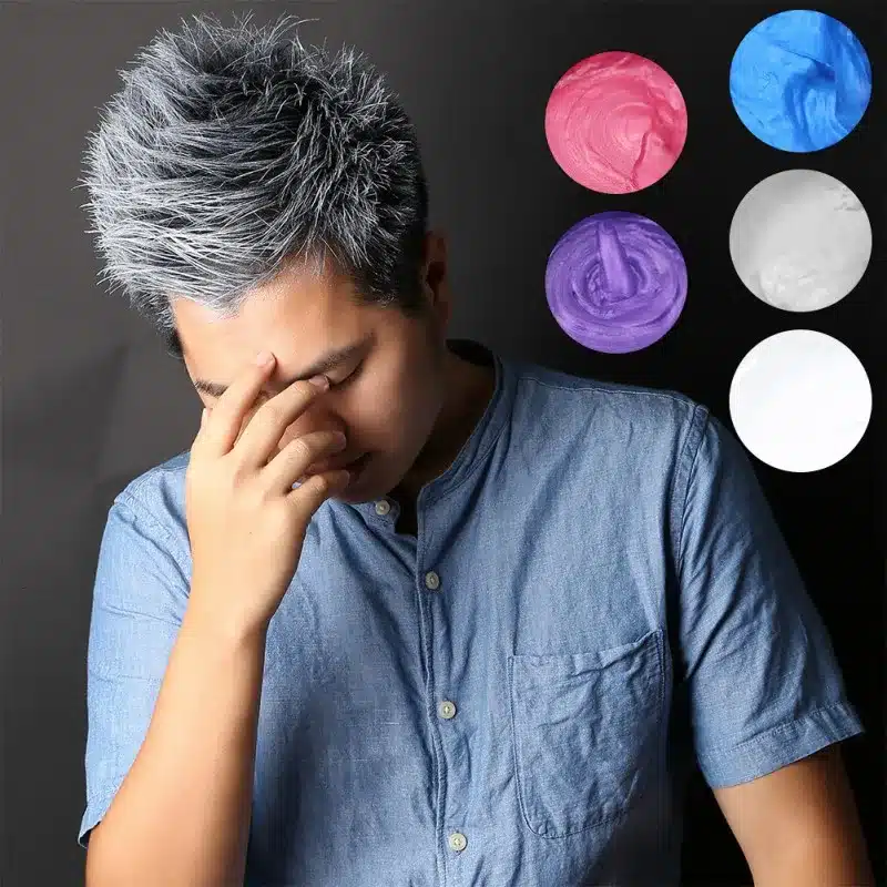 Professional Dynamic Modeling Hair Wax Makeup 5 Colors Hair Dye Wax Hair Color One-time Molding Paste Color Hair Wax New 2018 1