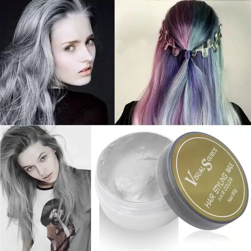 Professional Dynamic Modeling Hair Wax Makeup 5 Colors Hair Dye Wax Hair Color One-time Molding Paste Color Hair Wax New 2018 3
