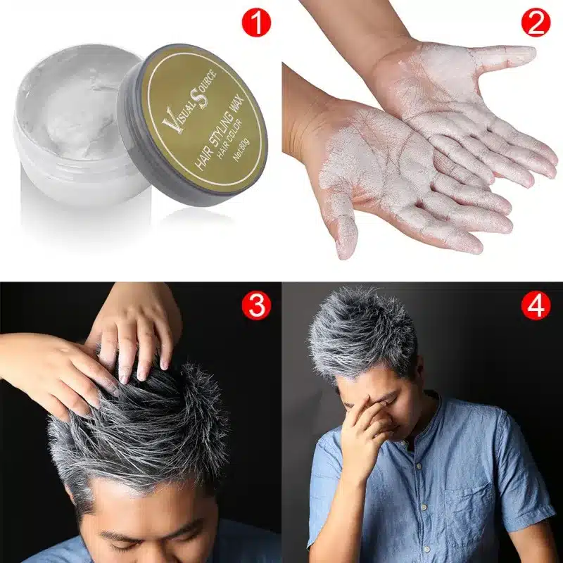 Professional Dynamic Modeling Hair Wax Makeup 5 Colors Hair Dye Wax Hair Color One-time Molding Paste Color Hair Wax New 2018 18