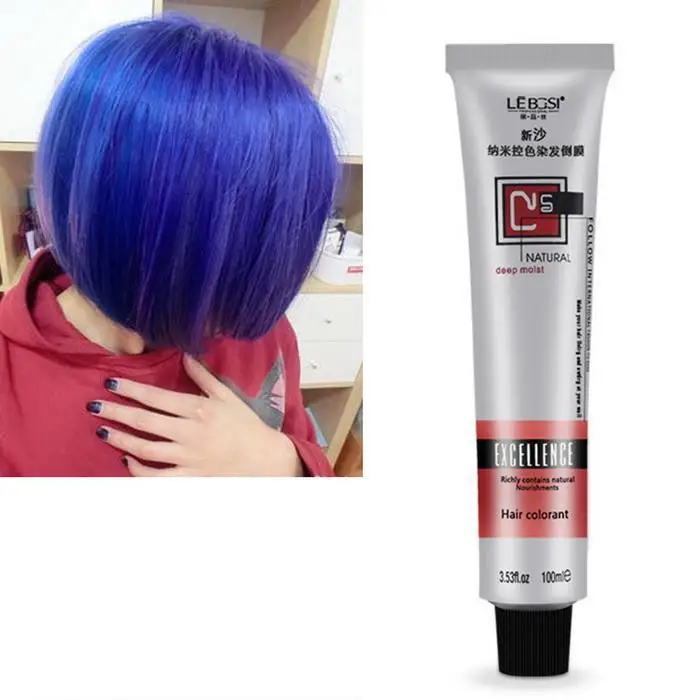 7 Colors Cream Dye Color Hair 100ml Hair DIY Permanent Long Lasting Bright Professional Salon Hair Color Cream 15
