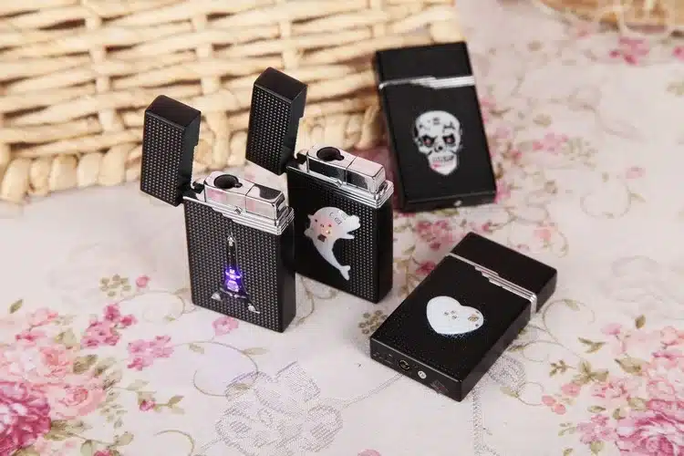 Colorful LED Compact Butane Jet Lighter Torch Turbo Lighter Cigarette Accessories Gas 1300 C Windproof Cigar Lighters 9