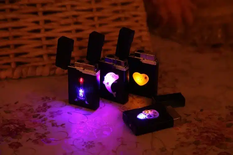 Colorful LED Compact Butane Jet Lighter Torch Turbo Lighter Cigarette Accessories Gas 1300 C Windproof Cigar Lighters 13