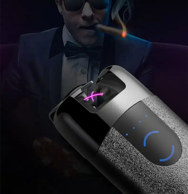 Primo New Dual Arc USB Lighter Rechargeable Electronic Lighter LED Screen Cigarette Plasma Induction Palse Pulse Thunder Lighter 2