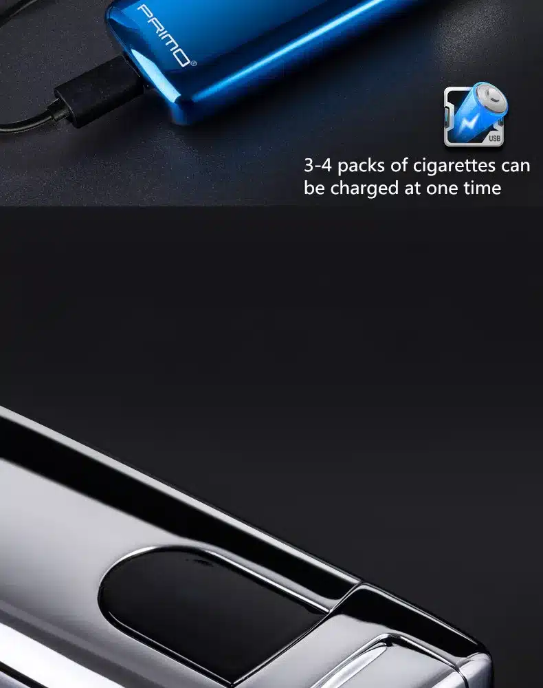 Primo New Dual Arc USB Lighter Rechargeable Electronic Lighter LED Screen Cigarette Plasma Induction Palse Pulse Thunder Lighter 5