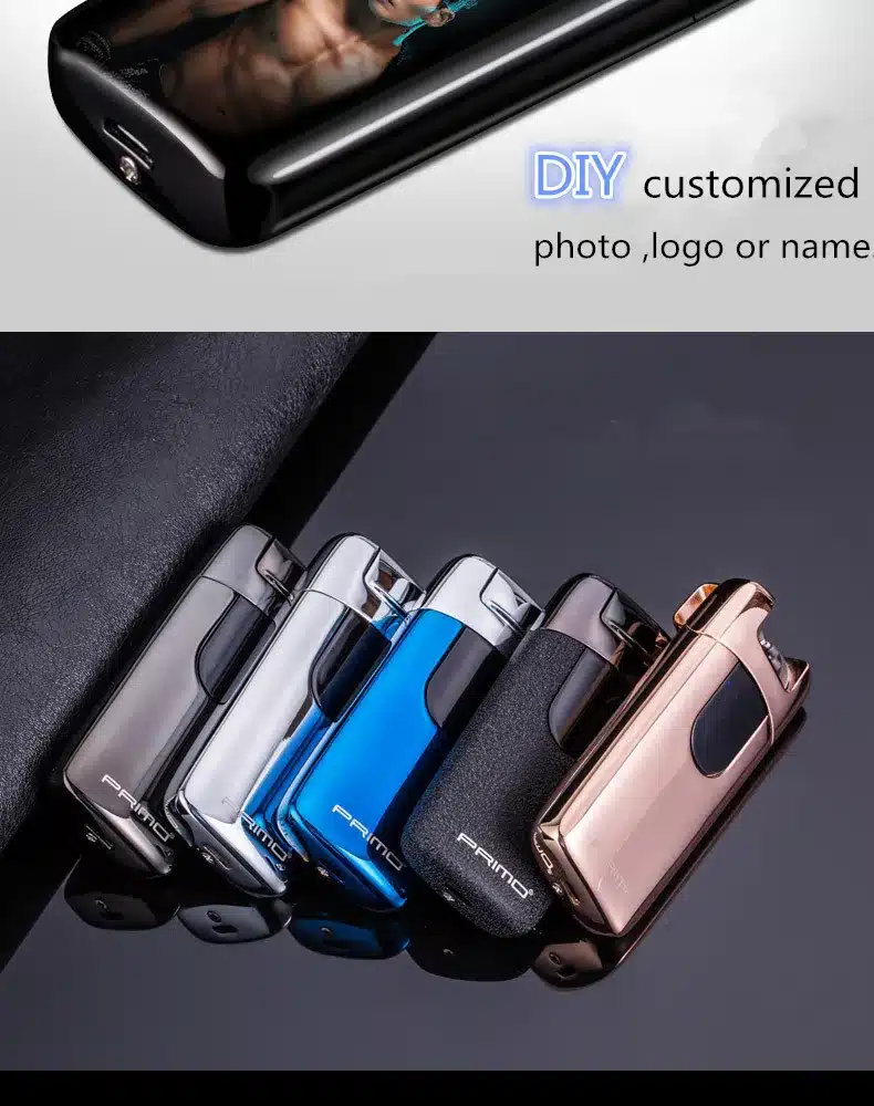 Primo New Dual Arc USB Lighter Rechargeable Electronic Lighter LED Screen Cigarette Plasma Induction Palse Pulse Thunder Lighter 7