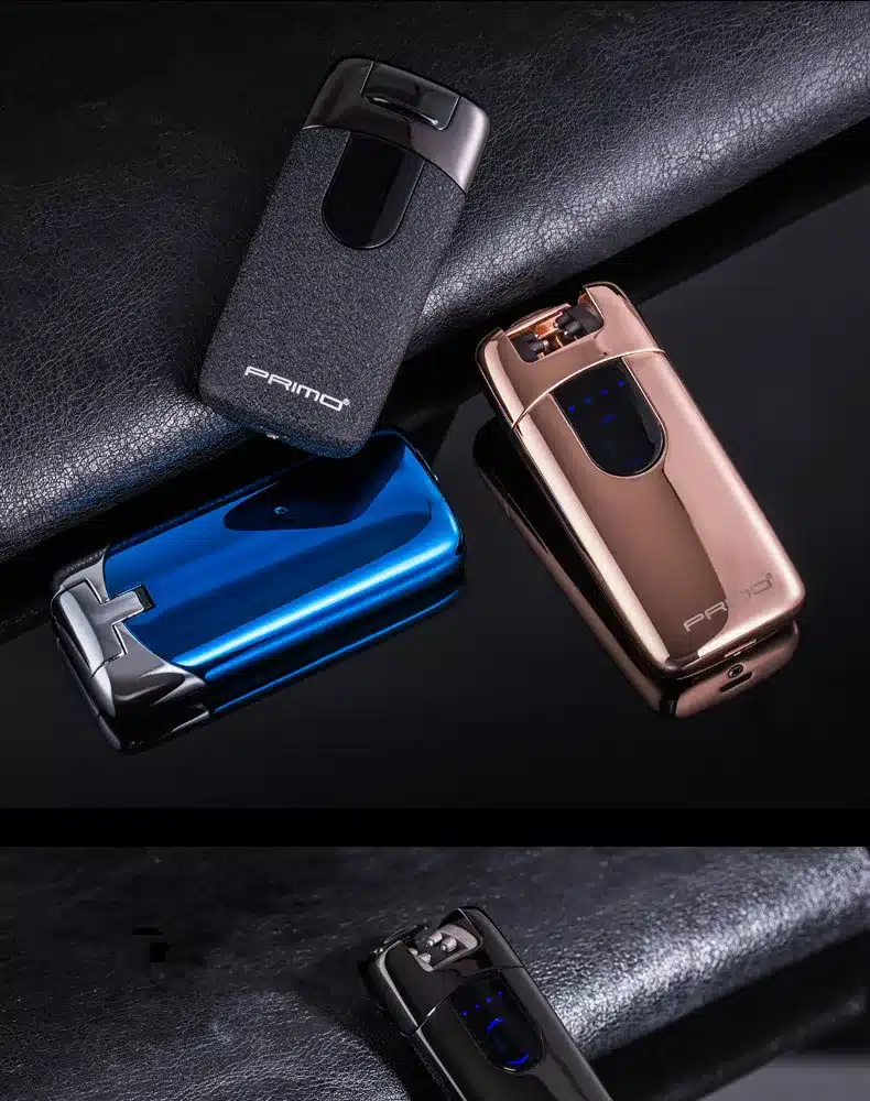 Primo New Dual Arc USB Lighter Rechargeable Electronic Lighter LED Screen Cigarette Plasma Induction Palse Pulse Thunder Lighter 8