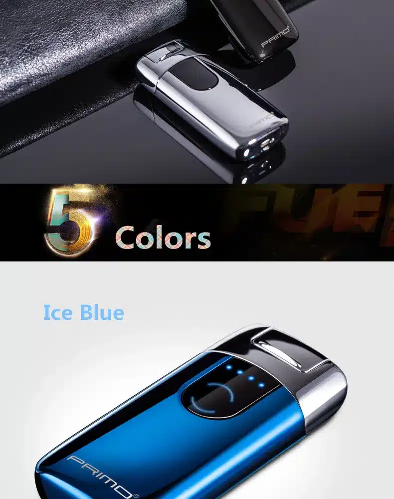 Primo New Dual Arc USB Lighter Rechargeable Electronic Lighter LED Screen Cigarette Plasma Induction Palse Pulse Thunder Lighter 9