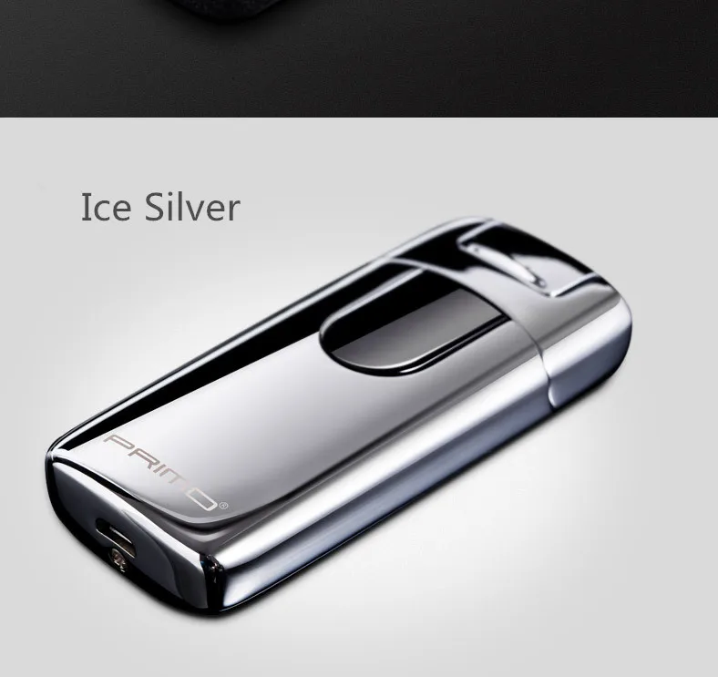 Primo New Dual Arc USB Lighter Rechargeable Electronic Lighter LED Screen Cigarette Plasma Induction Palse Pulse Thunder Lighter 12