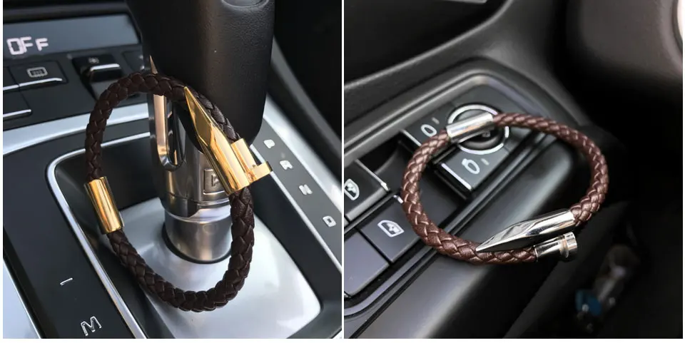Mcllroy Bracelet Men/genuine leather/stainless steel/luxury/men bracelet charm gold nail handmade men jewelry erkek bileklik 30