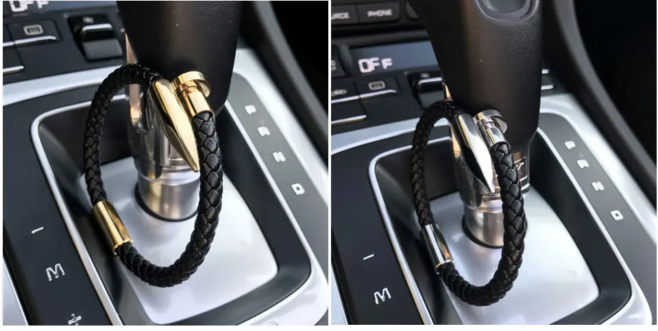 Mcllroy Bracelet Men/genuine leather/stainless steel/luxury/men bracelet charm gold nail handmade men jewelry erkek bileklik 31
