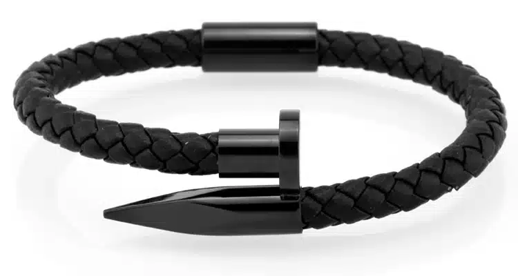 Mcllroy Bracelet Men/genuine leather/stainless steel/luxury/men bracelet charm gold nail handmade men jewelry erkek bileklik 39