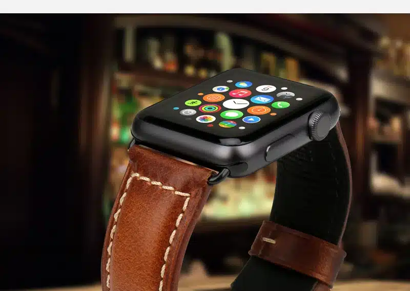 MAIKES Oil Wax Leather Bracelet For Apple Watch Band 42mm 38mm / 44mm 40mm Series 4 3 2 For Apple Watch Strap iWatch Watchband 6