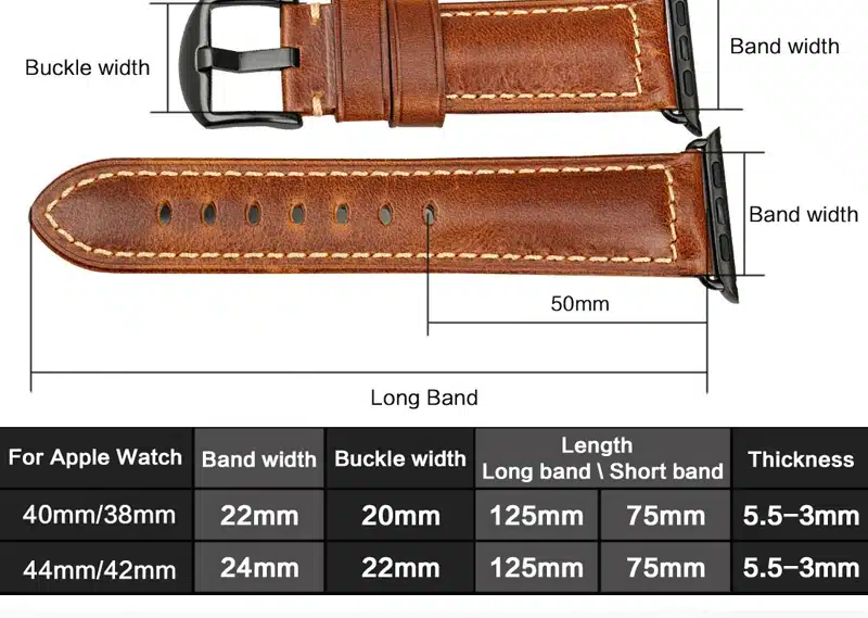 MAIKES Oil Wax Leather Bracelet For Apple Watch Band 42mm 38mm / 44mm 40mm Series 4 3 2 For Apple Watch Strap iWatch Watchband 8