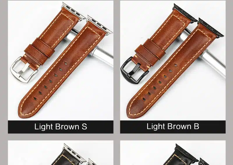 MAIKES Oil Wax Leather Bracelet For Apple Watch Band 42mm 38mm / 44mm 40mm Series 4 3 2 For Apple Watch Strap iWatch Watchband 14
