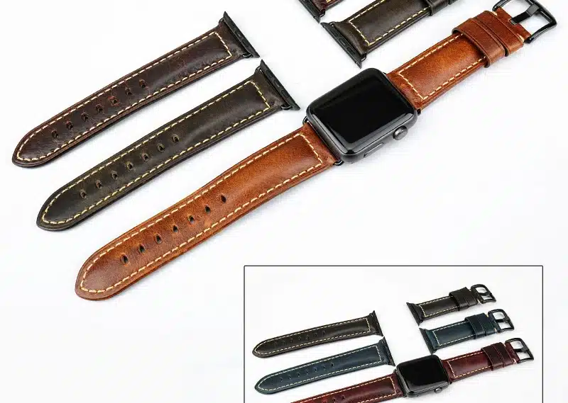 MAIKES Oil Wax Leather Bracelet For Apple Watch Band 42mm 38mm / 44mm 40mm Series 4 3 2 For Apple Watch Strap iWatch Watchband 16