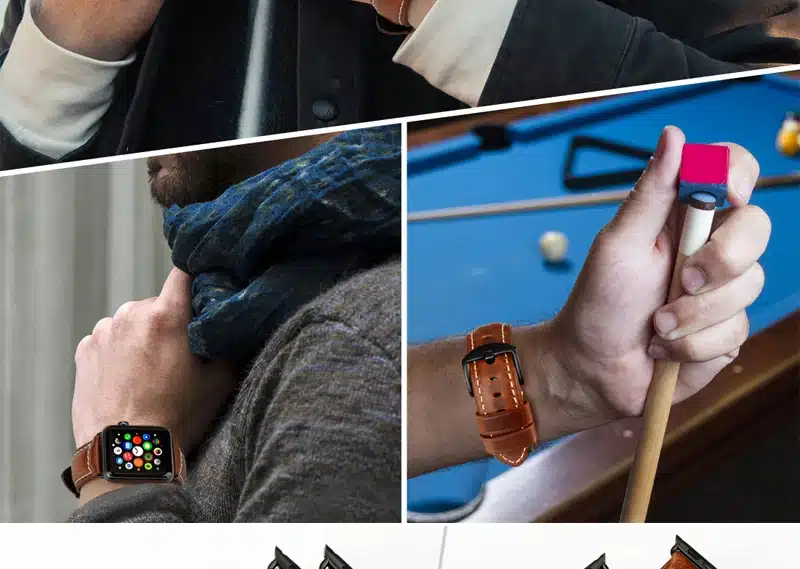 MAIKES Oil Wax Leather Bracelet For Apple Watch Band 42mm 38mm / 44mm 40mm Series 4 3 2 For Apple Watch Strap iWatch Watchband 18