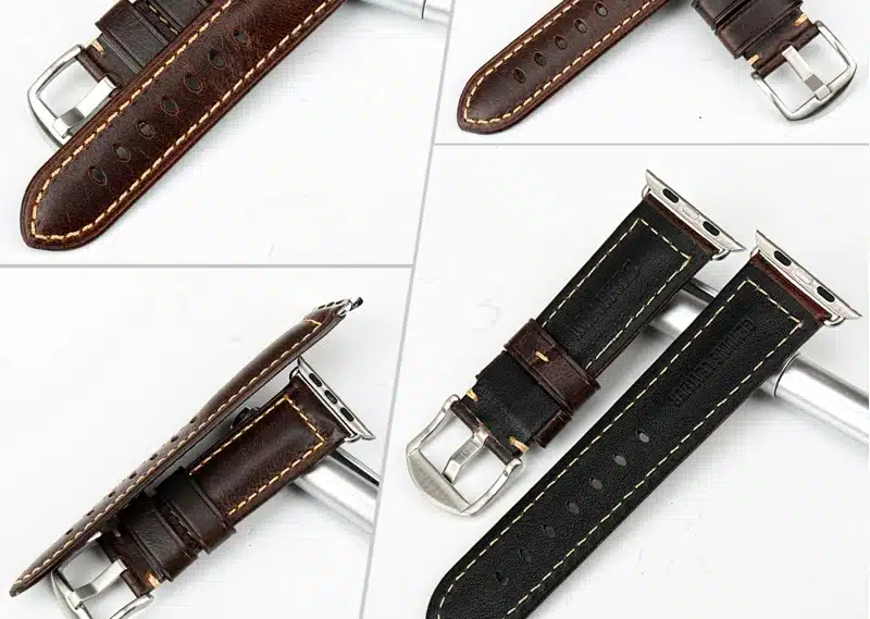 MAIKES Oil Wax Leather Bracelet For Apple Watch Band 42mm 38mm / 44mm 40mm Series 4 3 2 For Apple Watch Strap iWatch Watchband 28