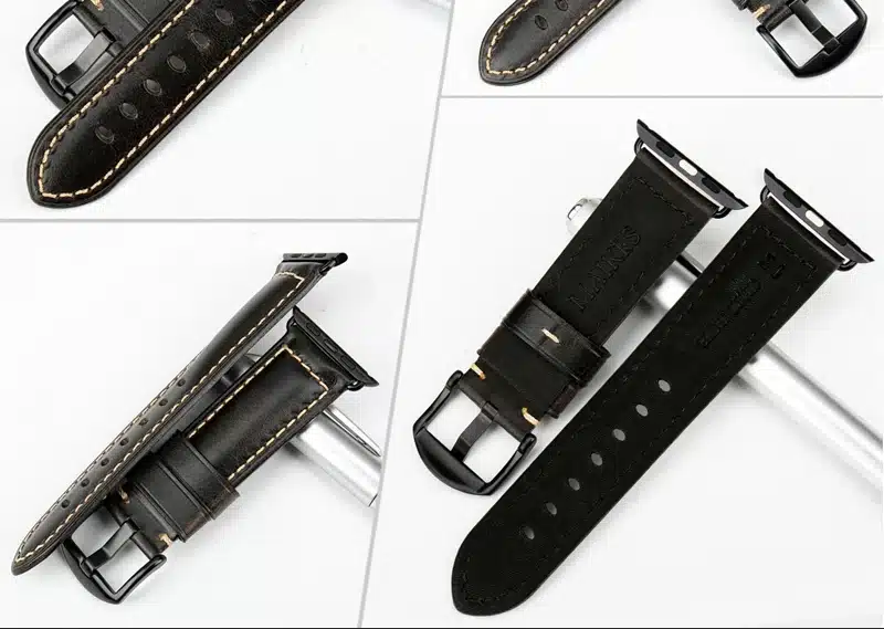 MAIKES Oil Wax Leather Bracelet For Apple Watch Band 42mm 38mm / 44mm 40mm Series 4 3 2 For Apple Watch Strap iWatch Watchband 31