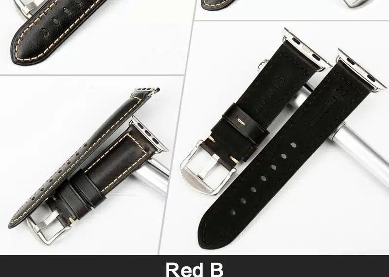 MAIKES Oil Wax Leather Bracelet For Apple Watch Band 42mm 38mm / 44mm 40mm Series 4 3 2 For Apple Watch Strap iWatch Watchband 34