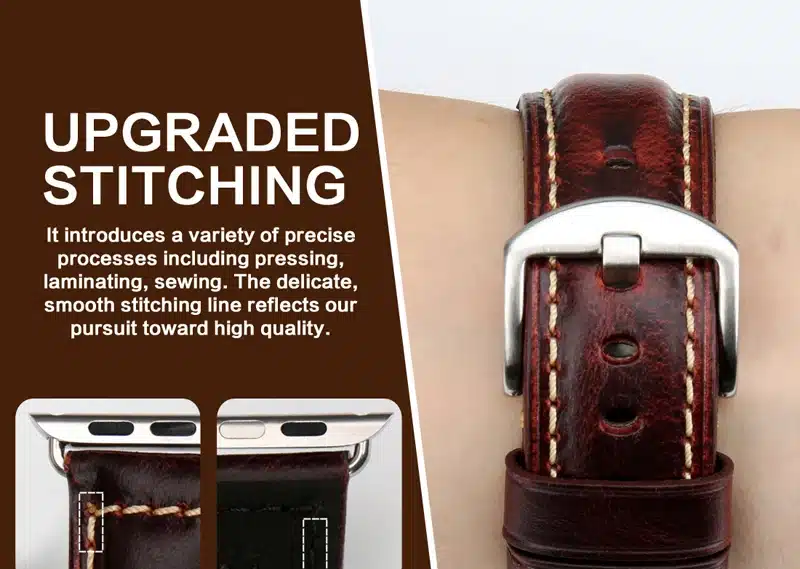 MAIKES Oil Wax Leather Bracelet For Apple Watch Band 42mm 38mm / 44mm 40mm Series 4 3 2 For Apple Watch Strap iWatch Watchband 38
