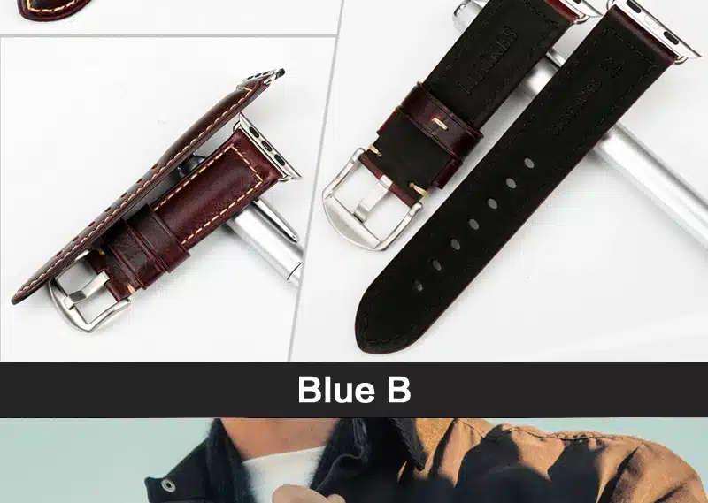 MAIKES Oil Wax Leather Bracelet For Apple Watch Band 42mm 38mm / 44mm 40mm Series 4 3 2 For Apple Watch Strap iWatch Watchband 40