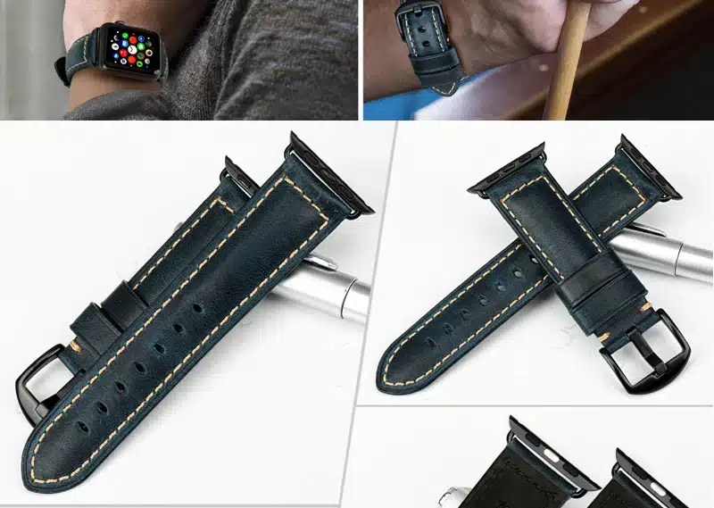 MAIKES Oil Wax Leather Bracelet For Apple Watch Band 42mm 38mm / 44mm 40mm Series 4 3 2 For Apple Watch Strap iWatch Watchband 42