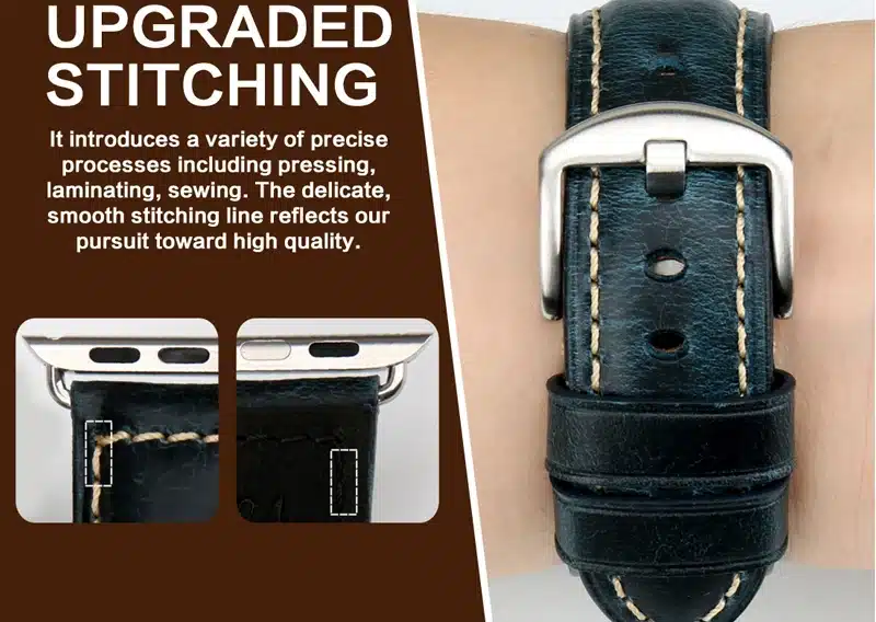 MAIKES Oil Wax Leather Bracelet For Apple Watch Band 42mm 38mm / 44mm 40mm Series 4 3 2 For Apple Watch Strap iWatch Watchband 44