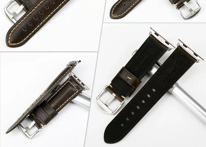 MAIKES Oil Wax Leather Bracelet For Apple Watch Band 42mm 38mm / 44mm 40mm Series 4 3 2 For Apple Watch Strap iWatch Watchband 50