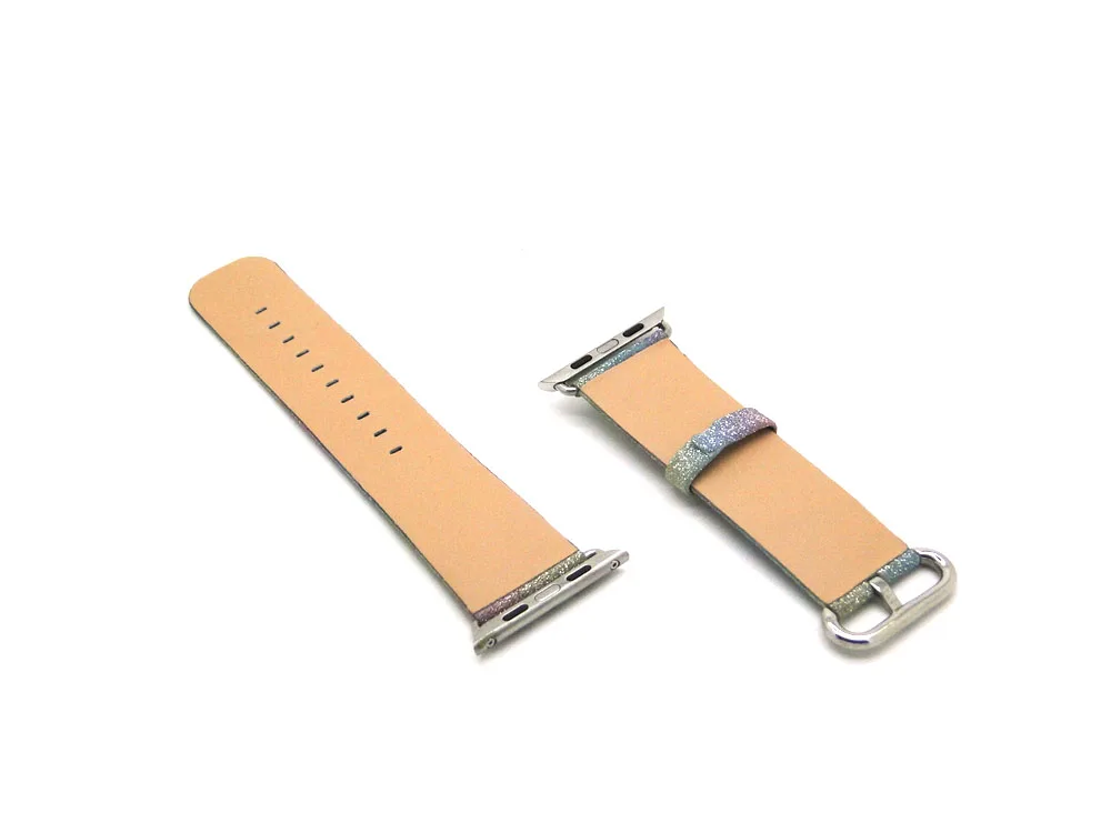 Leopard Rainbow Bling Glitter Leather Band for Apple Watch Series 1 2 3 Strap 42mm 38mm Bracelet for iWatch Wristband 35
