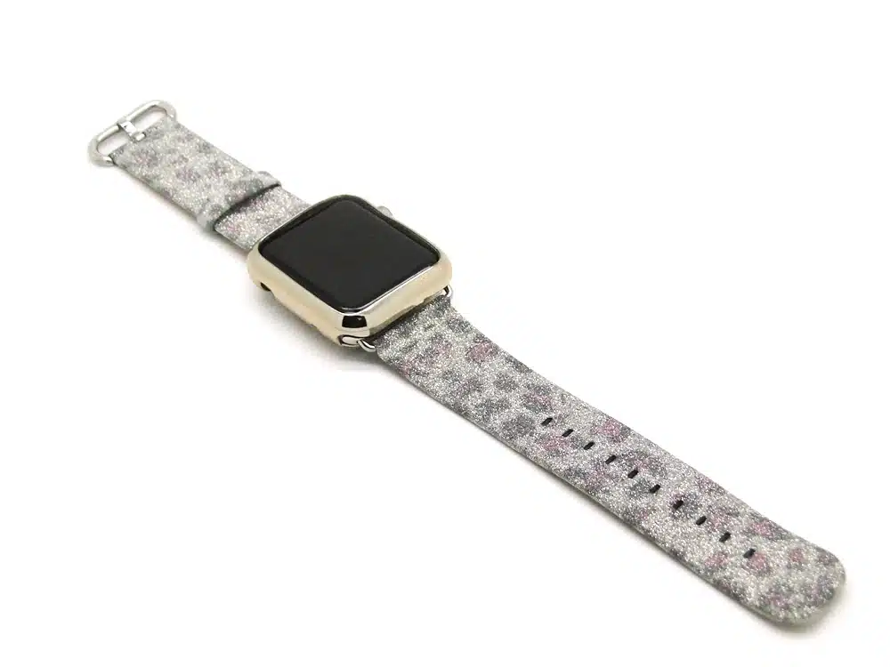 Leopard Rainbow Bling Glitter Leather Band for Apple Watch Series 1 2 3 Strap 42mm 38mm Bracelet for iWatch Wristband 42