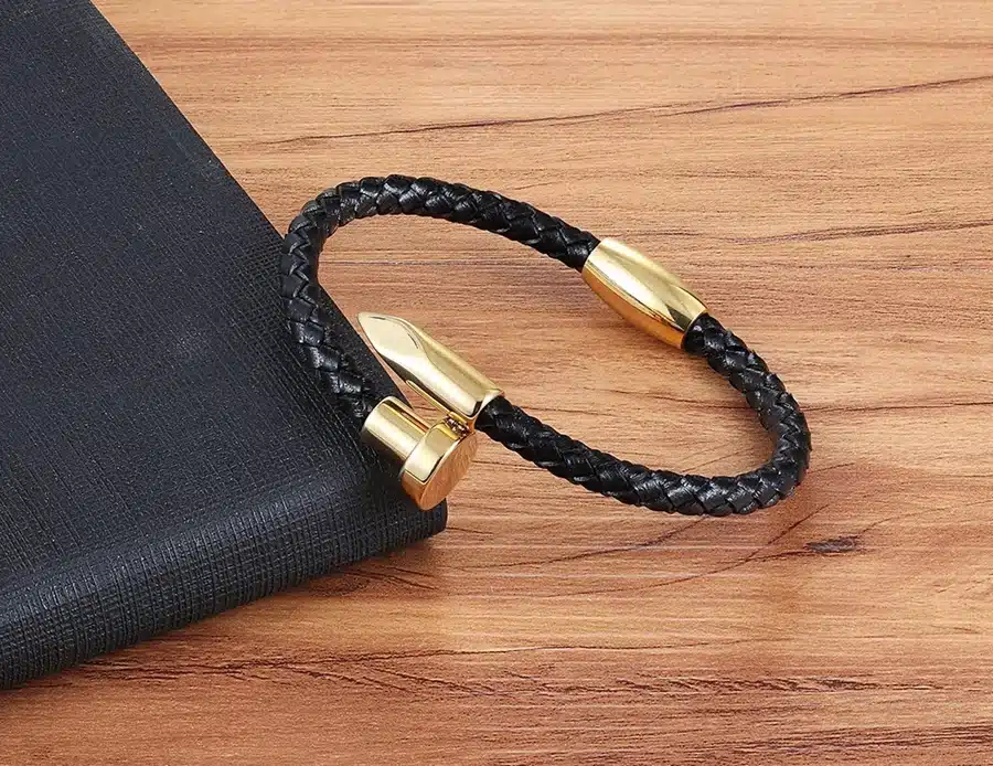 XQNI Nail Pattern Magnet Clasp Genuine Leather Bracelet Fixed Combination Special Design Accessories Bangle For Unisex Present 16