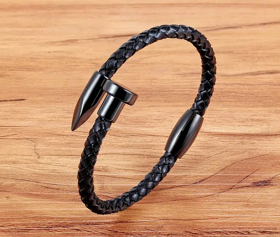 XQNI Nail Pattern Magnet Clasp Genuine Leather Bracelet Fixed Combination Special Design Accessories Bangle For Unisex Present 20