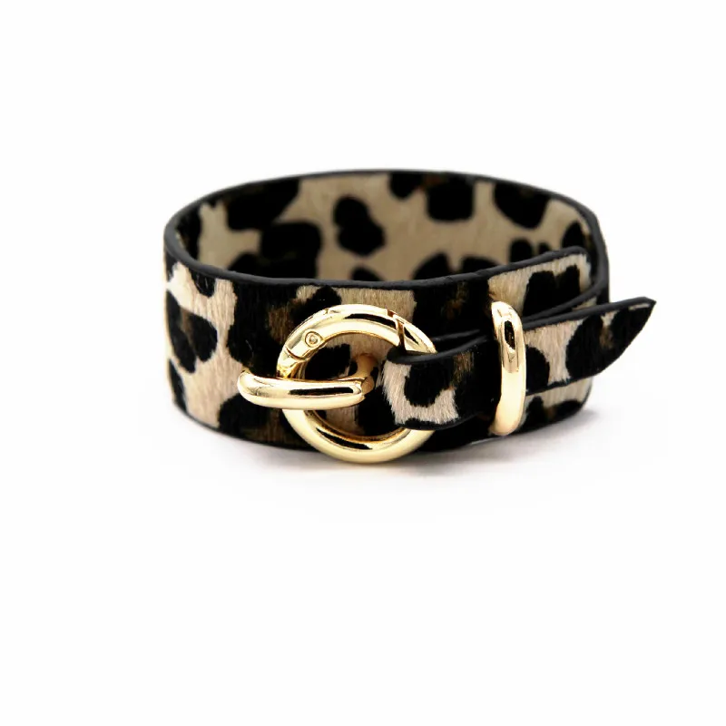 Fashion Punk Leather Bracelet For Women Wristband Charm Cuff Bracelets Leopard Print Bangles Ladies Bangle Bijoux Jewelry 9