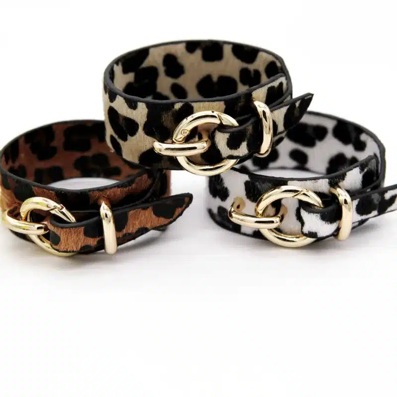 Fashion Punk Leather Bracelet For Women Wristband Charm Cuff Bracelets Leopard Print Bangles Ladies Bangle Bijoux Jewelry 15