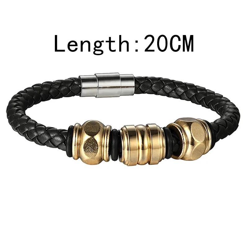 Bobo Cover 2017 Wholesale Genuine Leather Men Bracelets Stainless Steel Magnet Clasps Bracelets & Wristband Vintage Gifts 12
