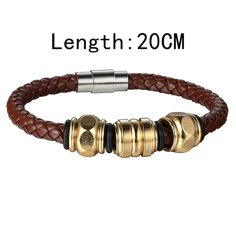 Bobo Cover 2017 Wholesale Genuine Leather Men Bracelets Stainless Steel Magnet Clasps Bracelets & Wristband Vintage Gifts 14