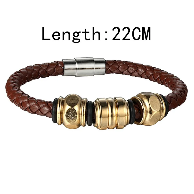 Bobo Cover 2017 Wholesale Genuine Leather Men Bracelets Stainless Steel Magnet Clasps Bracelets & Wristband Vintage Gifts 15