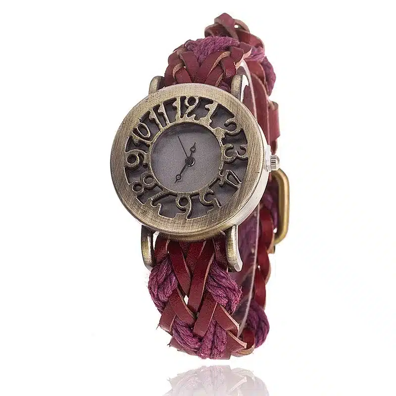 CCQ Women Vintage Quartz Watches Cow Leather Bracelet Watches Braided Women Dress Watches Dropshipping Relogio Feminino 1277 24