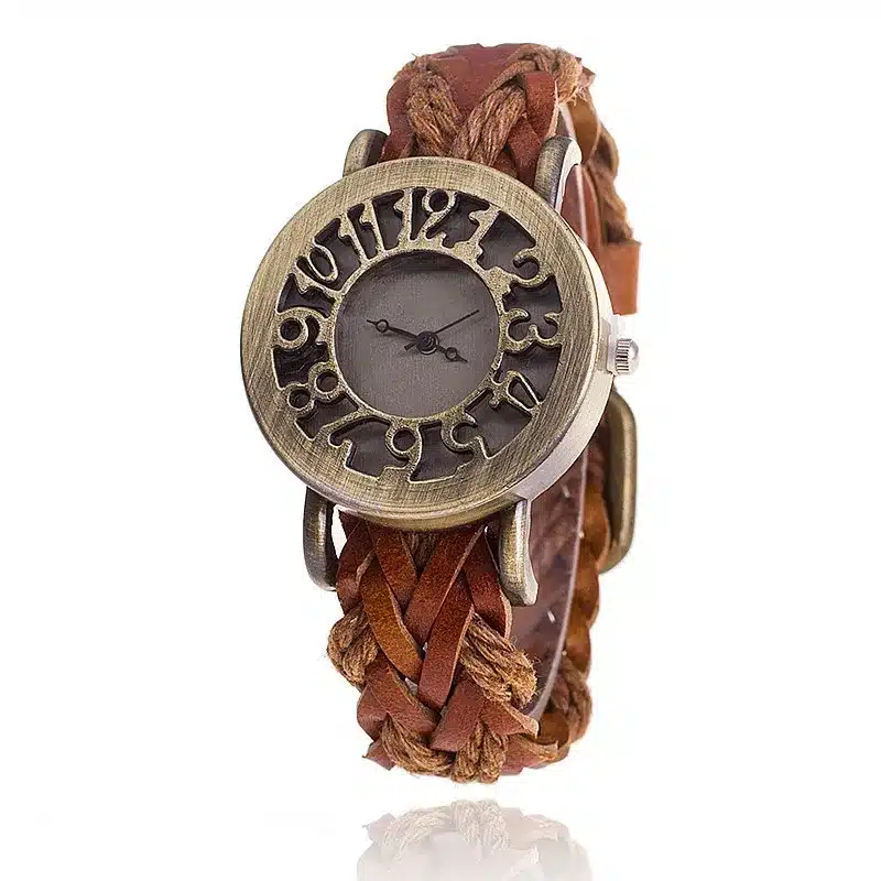 CCQ Women Vintage Quartz Watches Cow Leather Bracelet Watches Braided Women Dress Watches Dropshipping Relogio Feminino 1277 25