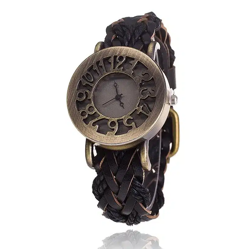 CCQ Women Vintage Quartz Watches Cow Leather Bracelet Watches Braided Women Dress Watches Dropshipping Relogio Feminino 1277 27