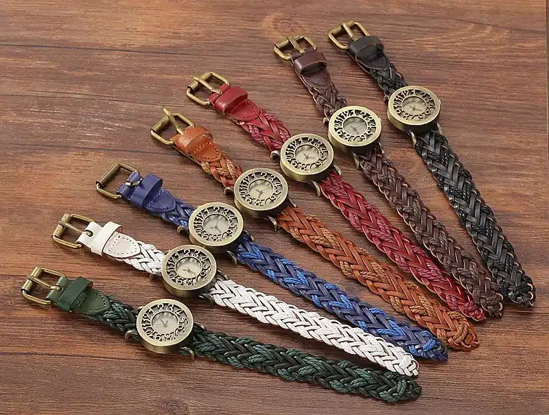 CCQ Women Vintage Quartz Watches Cow Leather Bracelet Watches Braided Women Dress Watches Dropshipping Relogio Feminino 1277 32