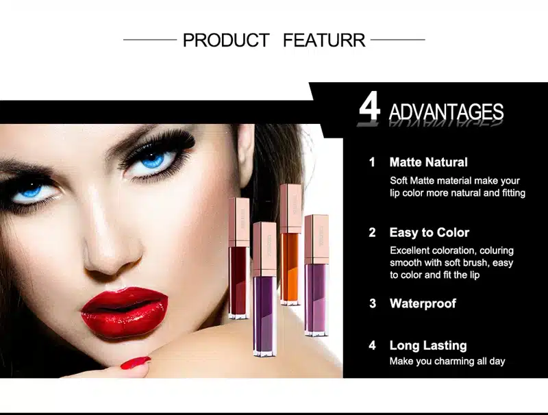 24 Color Make Up Liquid Lipstick Waterproof Mate Red Lip Long Lasting Ultra Matte Lip Gloss Black Blue Nude Lipstick 1