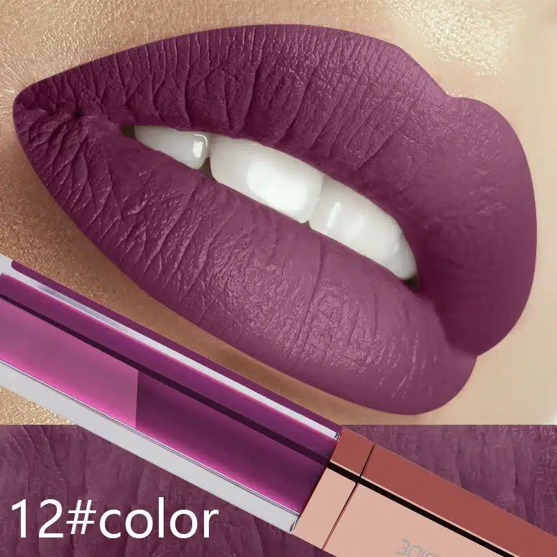 24 Color Make Up Liquid Lipstick Waterproof Mate Red Lip Long Lasting Ultra Matte Lip Gloss Black Blue Nude Lipstick 15