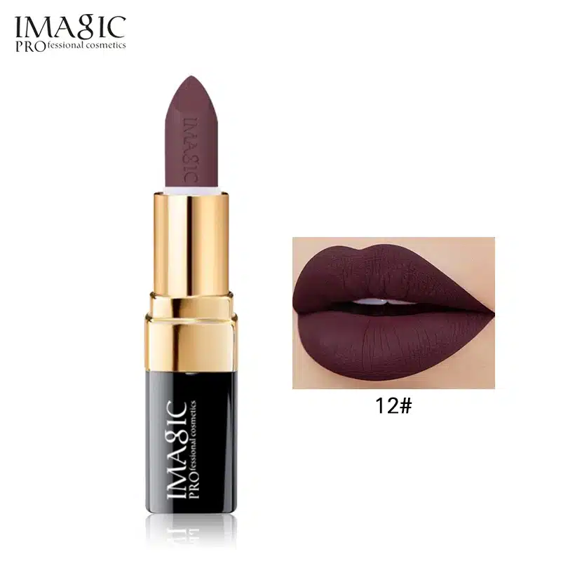 IMAGIC new 12 color lip makeup cream lipstick waterproof lasting light color sexy red lipstick beauty matte eyeliner lipstick 39