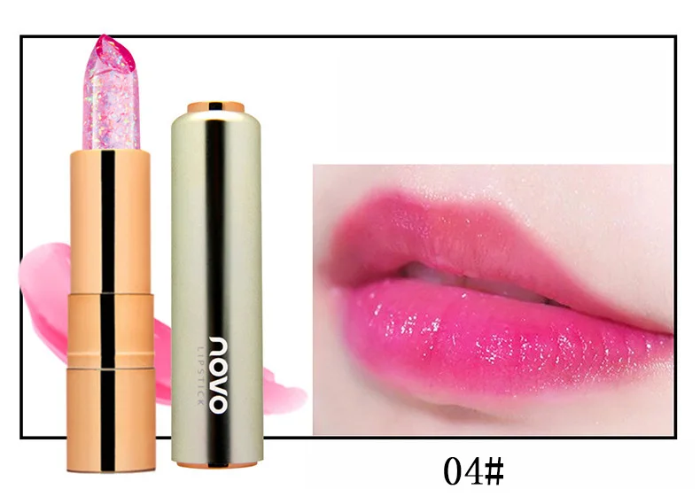 NOVO Brand Jelly lipstick makeup Magic Temperature Changing Color Korean style color tint lip stick lasting waterproof lip balm 27