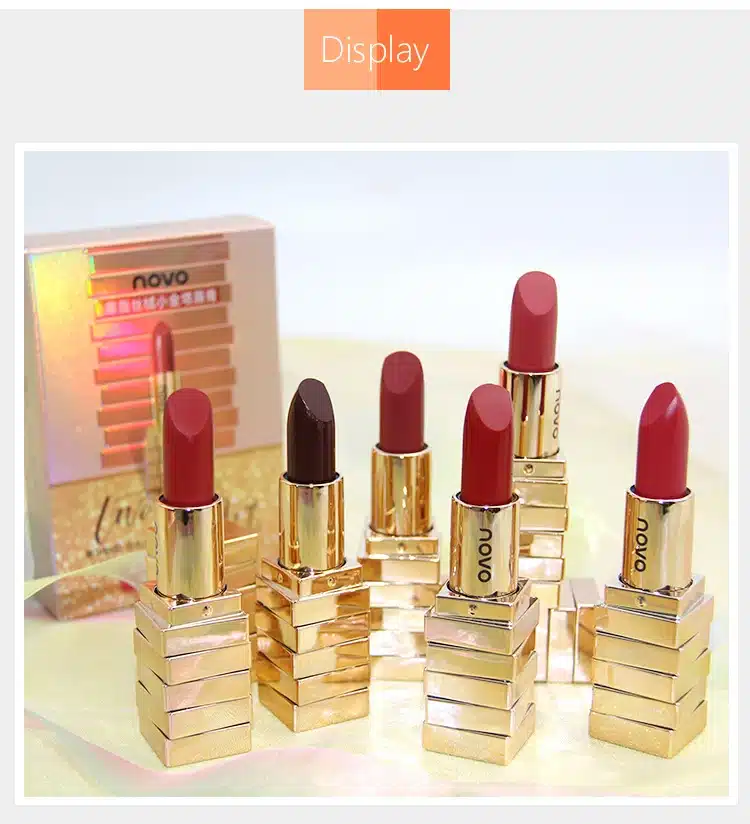NOVO 2018 Brand matte lipstick Makeup Velvet 6colors Korean Style lip balm Nourishing long lasting Waterproof Smooth Lipstick 16