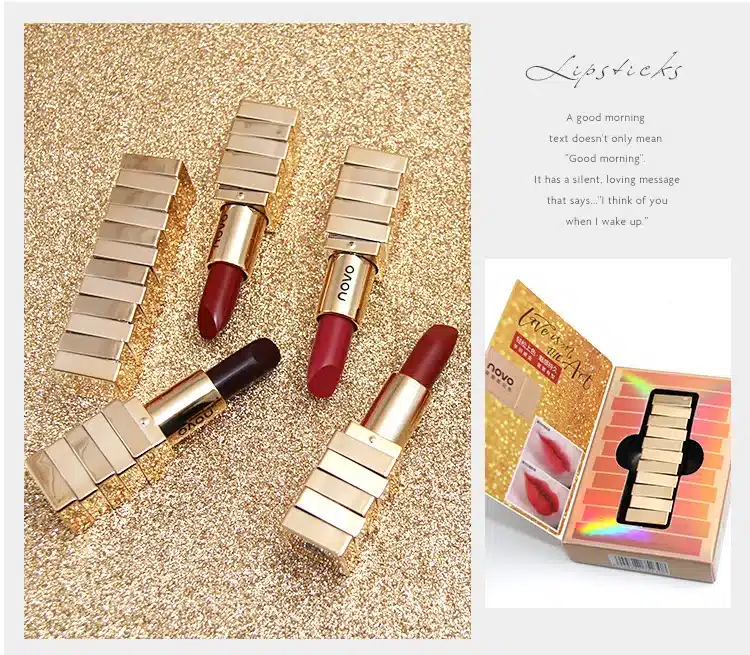 NOVO 2018 Brand matte lipstick Makeup Velvet 6colors Korean Style lip balm Nourishing long lasting Waterproof Smooth Lipstick 20